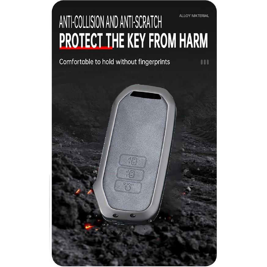 Key Fob Cover Fit for Kia EV6 GT-Line K8 V6 Zinc Alloy Key Case with Keychain Key Shell Protector 7 Button