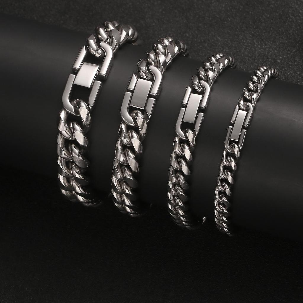 Cuban Light Luxury Titanium Steel Bracelet: Unisex, Niche Design, Trendy Couple and Student Style