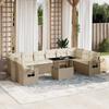 VidaXL Garden Lounge Set 11 Pcs with Beige Cushions Braided Resin 3268148