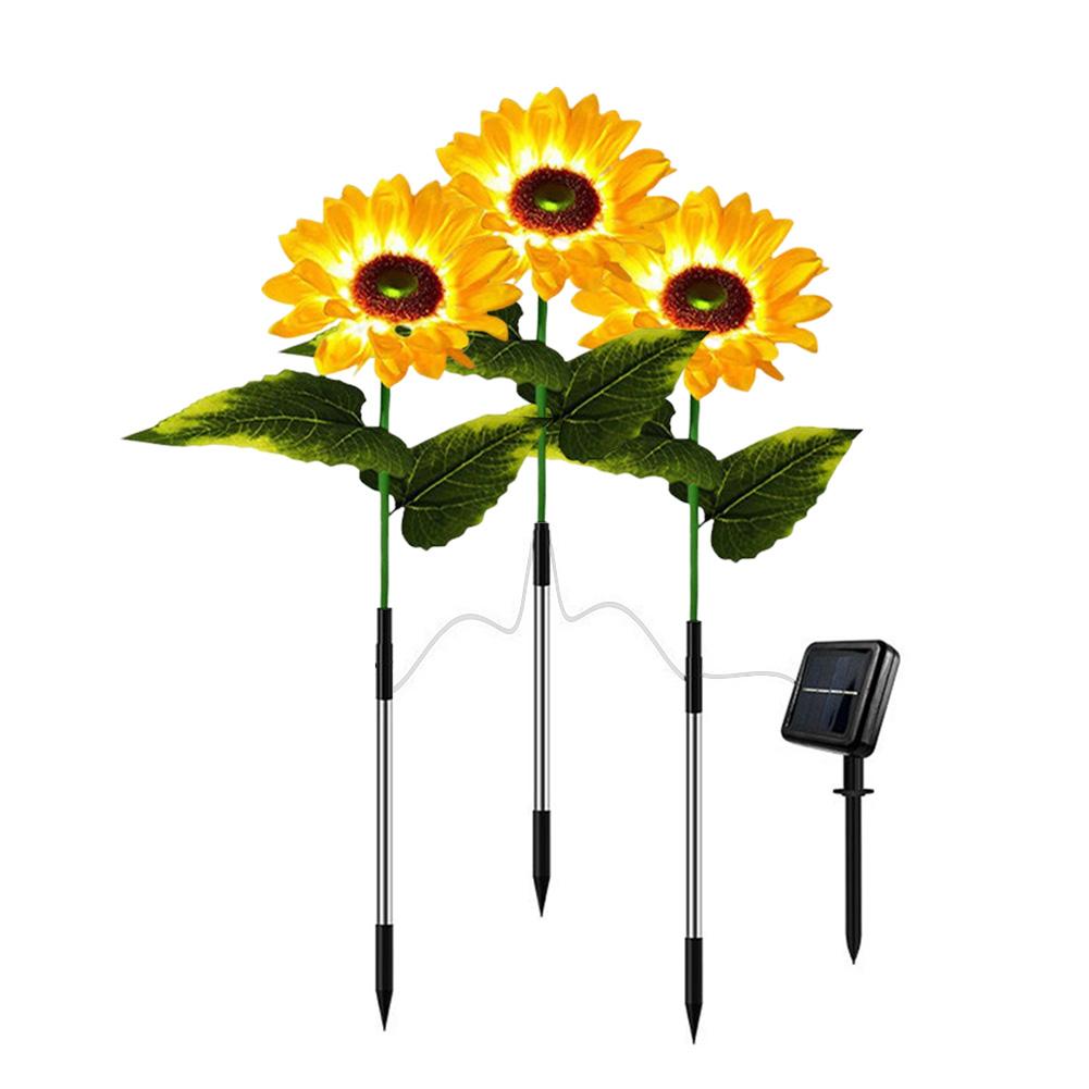 LED Sunflower Lawn Atmosphere Light Easy Installation Solar Decorative Pathway Landscape Lights Automatic Switch for Home Garden