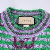 Gucci 695796 Green X Purple Cotton Maxi GG Short Sleeve Knit Tops S Green/PurpleUsed