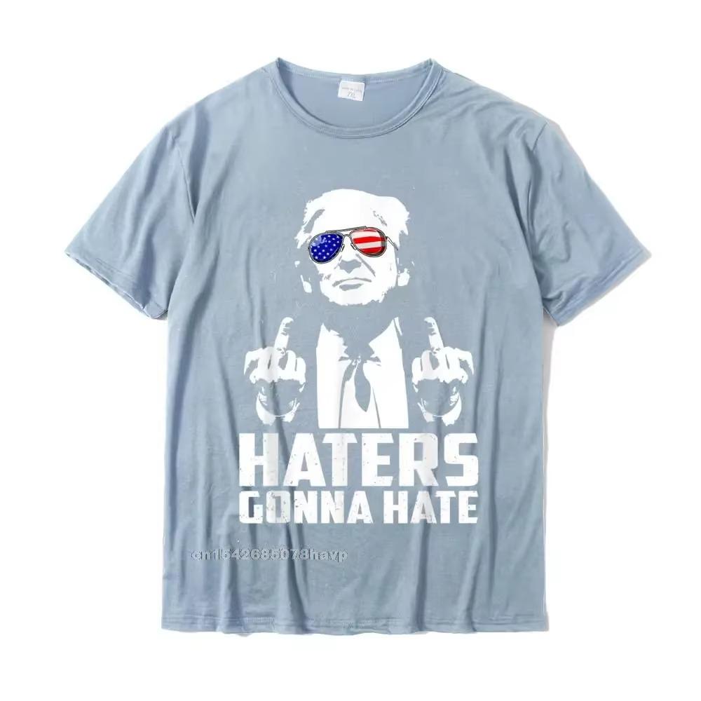 Funny Haters Gonna Hate President Middle Finger T-Shirt Cotton Men Tshirts Summer Tees Brand New Geek