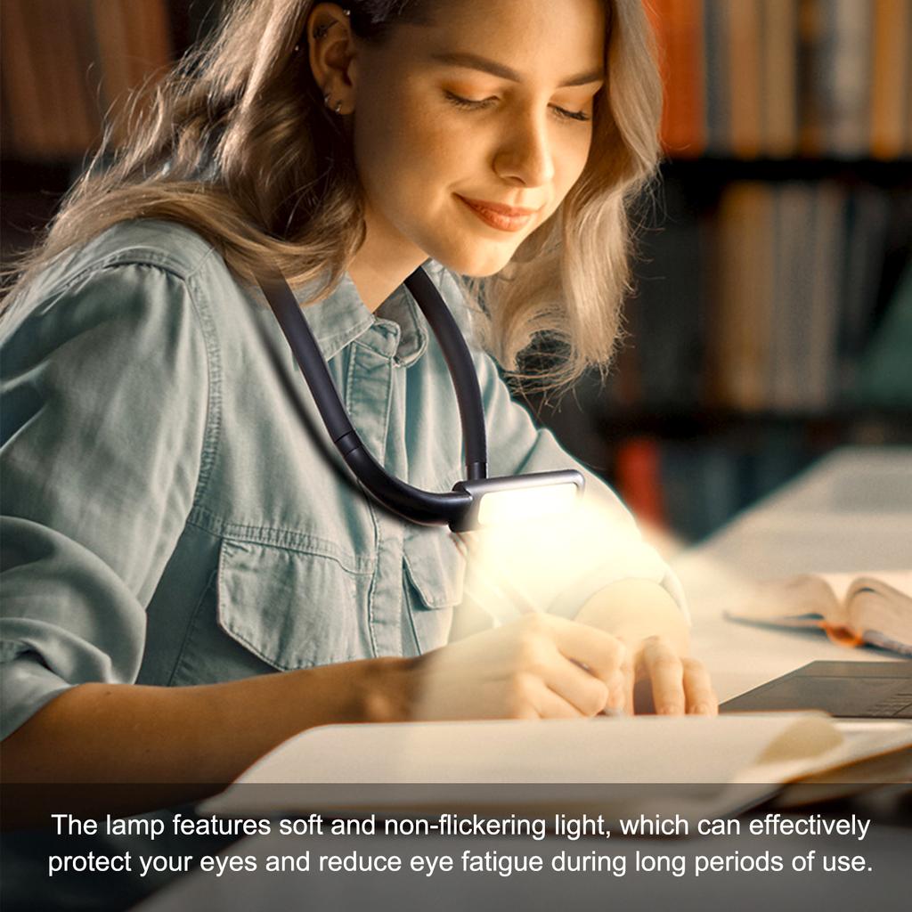Bendable LED Neck Reading Light Adjustable Brightness Desk Lamp for Repairing Night Running Walking Camping