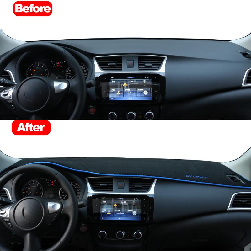 For Nissan Sentra B17 Sylphy 2012-2014 2015 2016 2017 2018  Car Dashboard Cover Mat Dash Board Sun Shade Pad Non-slip Mats
