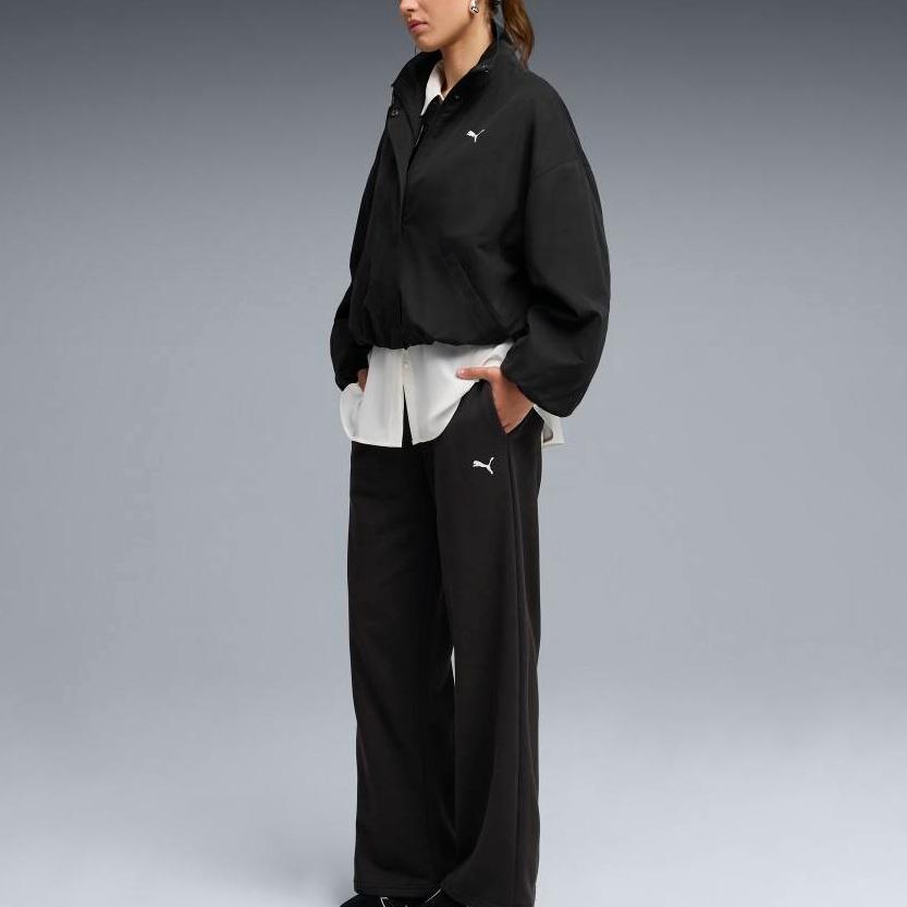 Puma FW25 Style Loose Pleated Vintage Stand Collar Zip Long Sleeve Jacket Women jackets 63689601