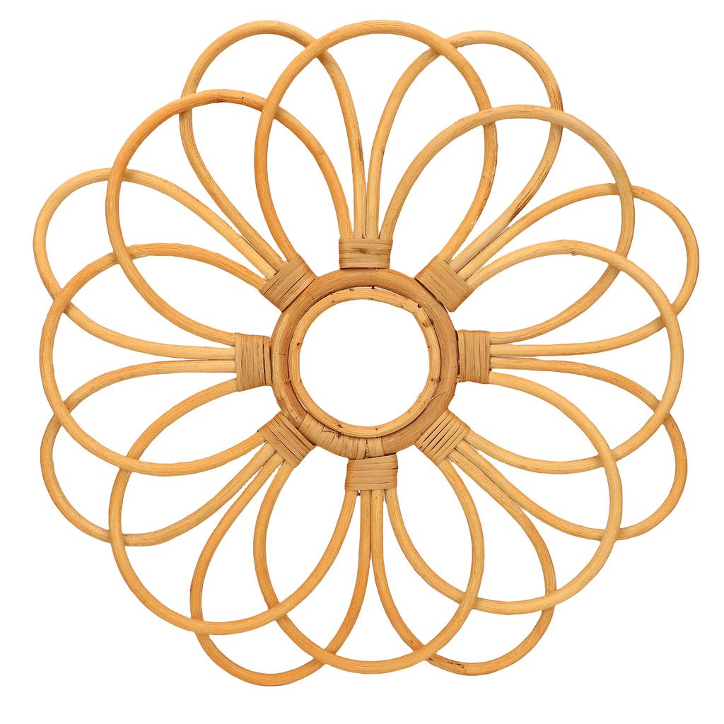 Wall Hanging Rattan Decor 42cm Exquisite Woven Retro Rattan Flower Wall Hanging Art for Living Room