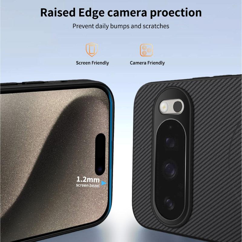 For Google Pixel 10 Pro XL Magnetic Case WANLONFENG TQ1 Series Carbon Fiber Texture PC TPU Phone Cover with 2Pcs Screen Films