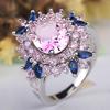 Accessories Colored Flower Zircon Ring Aaa Zirconium Diamond Ring Ring Ring, Ornament