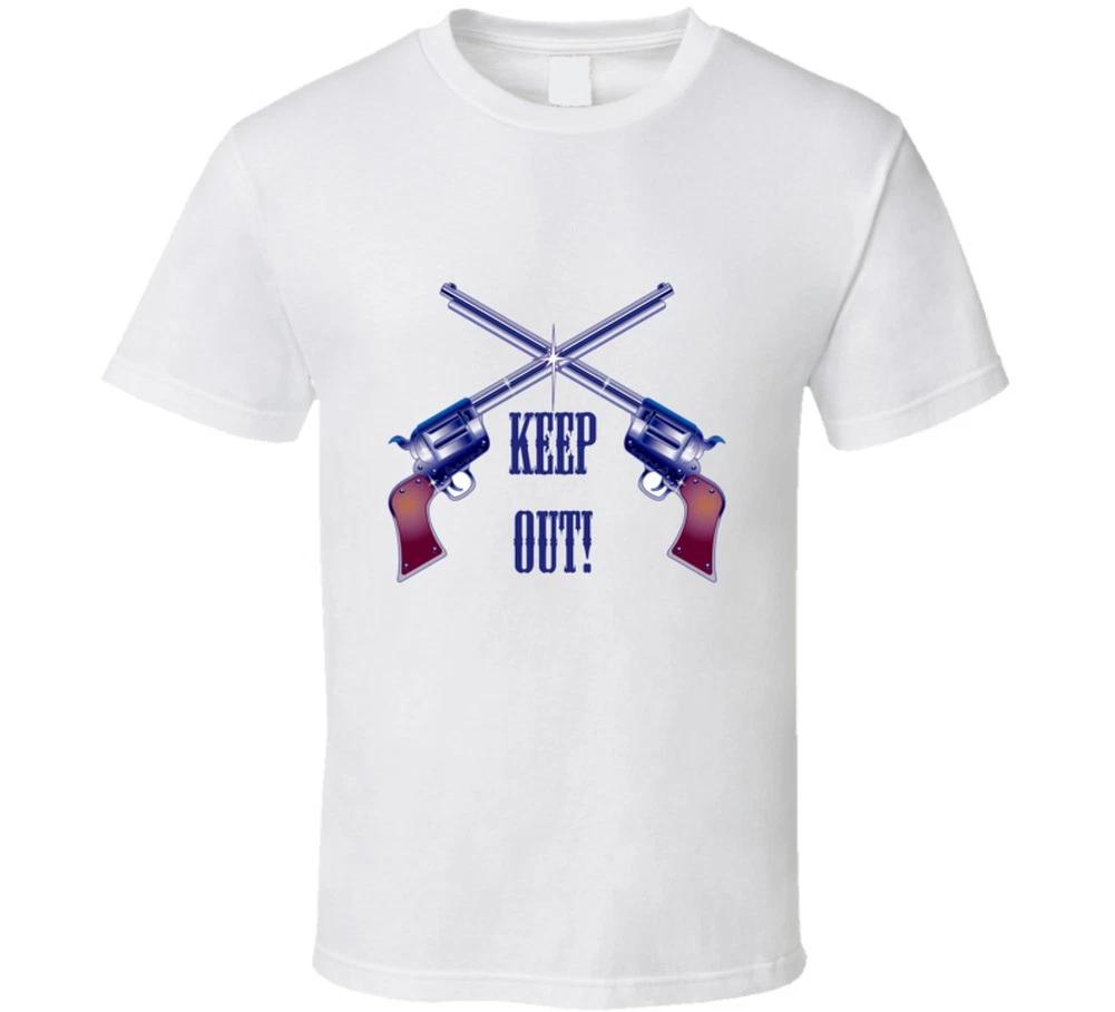 

Keep Out! Retro Vintage T-shirt Western Tee Cowboy 50s Cow Boy Guns XL