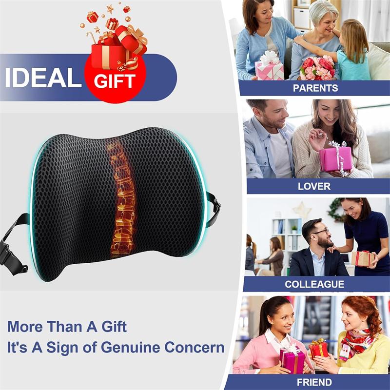 Lumbar Support Pillow For Office Chair, Car Lower Back Pain Relief, Memory Foam