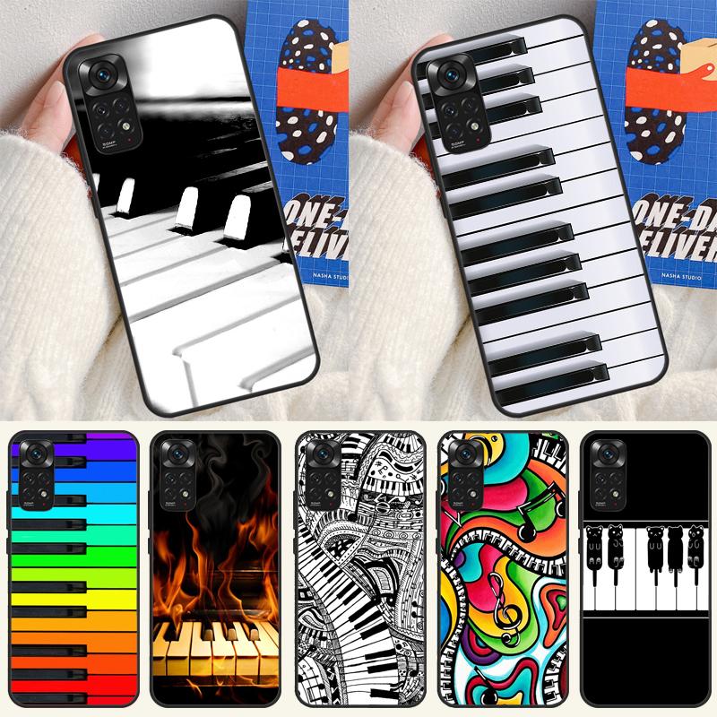 Piano Keys Musical Case For Xiaomi Redmi Note 14 12 11 9 10 13 Pro 9S 10S 11S 12S Redmi 13C 10C 12C 14C Cover