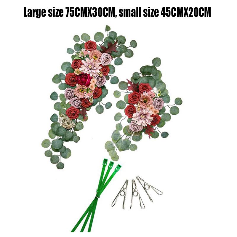 Artificial Flower Wedding Arch Door Frieze Decoration Bohemian Large Flower Pendant Wedding Ceremony Christmas Door Floral Decor