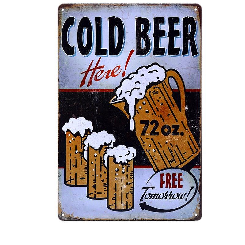 Shabby Chic BEER Vintage Metal Sign Bar Cafe Pub Tavern Home Decor Beer Wine Art Painting Plate Plaque 30x20cm