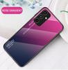 For Samsung Galaxy A25 A 25 5G deksel Gradient Aurora herdet glass myk ramme bakdeksel Telefonveske