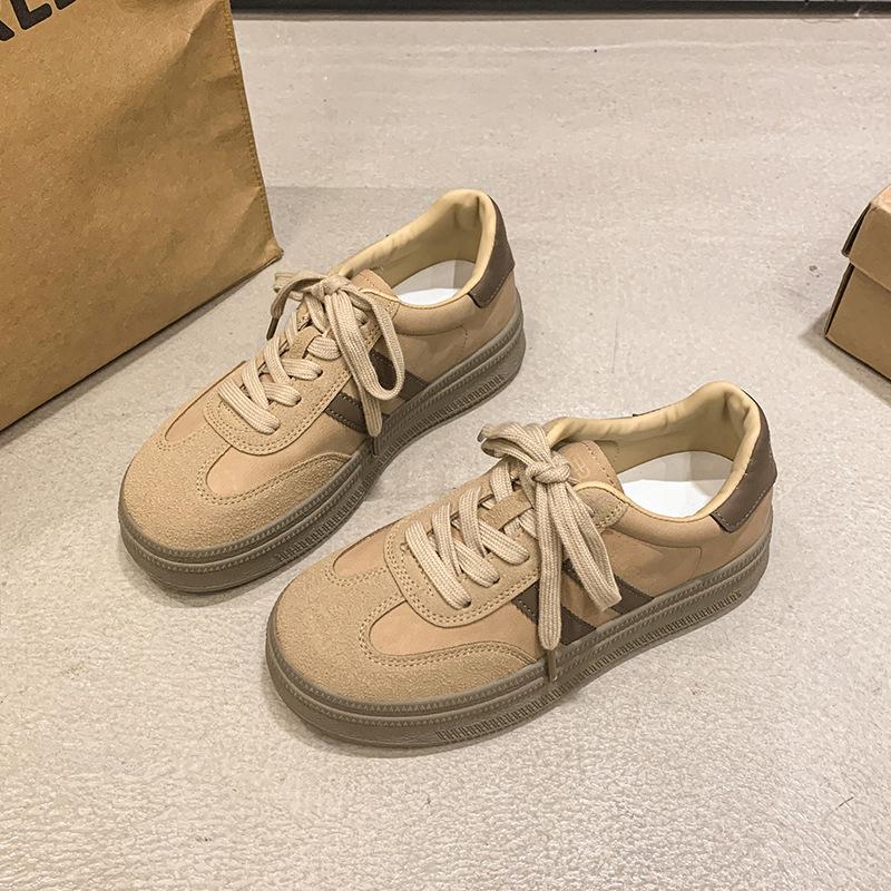 

Строго отобранная платформа немецкие тренировочные туфли женские 2025 весна новинка ins тренд европейская станция повседневная спортивная универсальная студенческая обувь на платформе 35 хаки