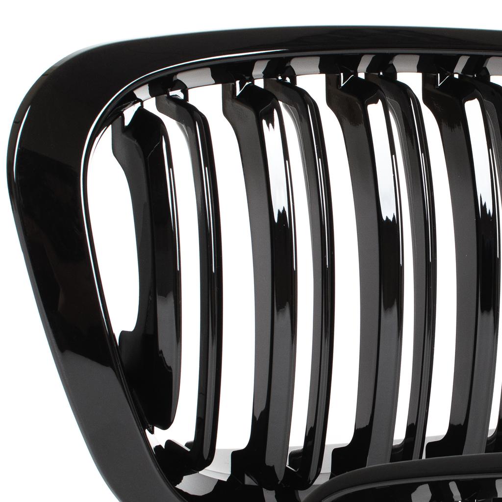 BMW 3 E46 98-01 SEDAN / KOMBI Grilles Between the Headlights (kidneys) Left + Right Set BLACK GLOSSY DOUBLE BAR