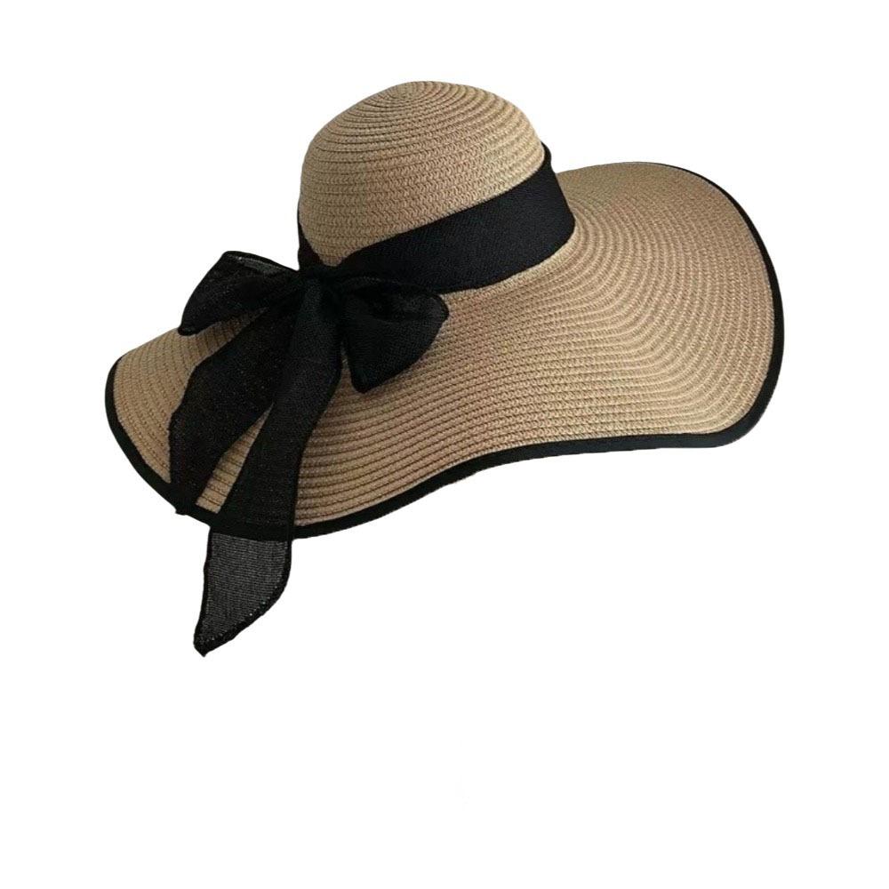 Wide Brim Straw Sun Hat Oversize Sun Protection Hat Foldable Weave Sun Cap  Summer