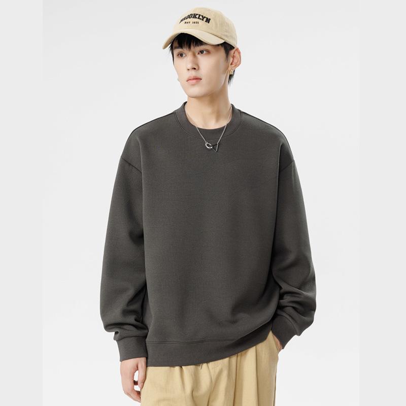 Herren Langarm-T-Shirts, Herren Sweatshirts, Vielseitige lockere Rundhals-Studenten-Innentops und Unterhemden für Herren für Frühling und Herbst