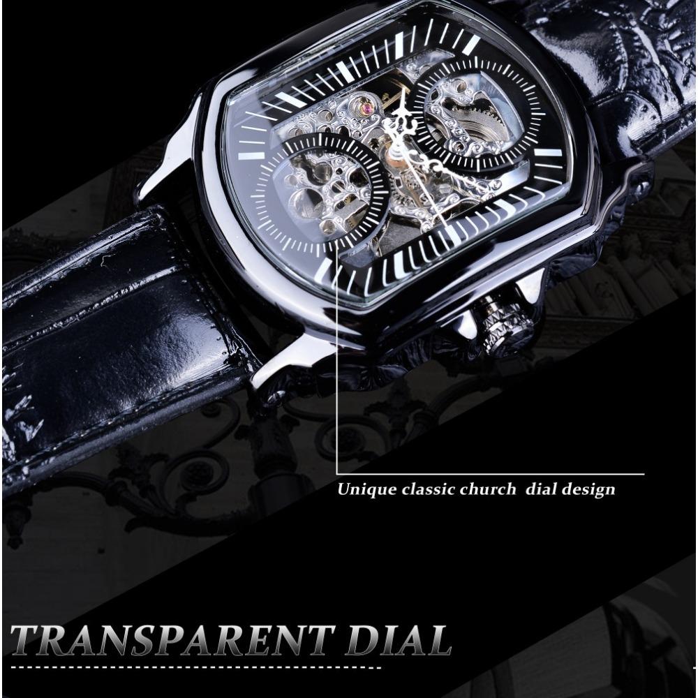 Forsining Men's Fashion Casual Hollow Mechanical Movement Automatic Mechanical Watch SLZe118