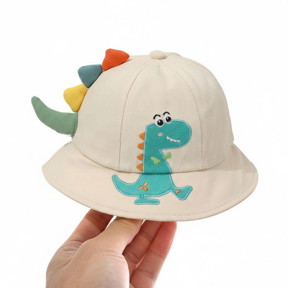 Korean Style Cartoon Dinosaur Bucket Hat Wide Brim Sun Protection Fisherman Cap 3D Toddler Sun Hat Outdoor Use