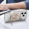 Luxury Rotating Magnetic Stand MagSafe Case for iPhone 17 16 15 14 13 12 Pro Max 17Air 17Pro 16e Metal Button Ripple Shape Cover