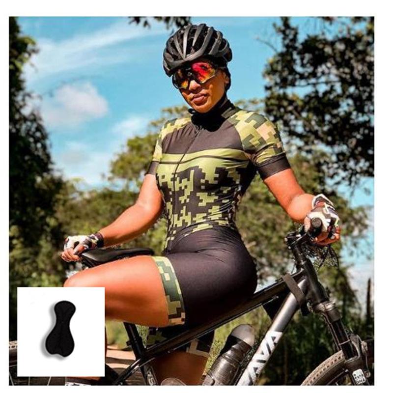 Road Bike One-piece Cycling Suit Slim Version Women's Mountain Bike Sports Short Sleeve 2026 Summer Breathable One-piece Cycling Suit Set