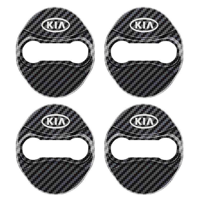 4 Stück 3 Typen Für Kia Rio Ceed Sportage Cerato Soul Autotür-Schlossabdeckung Aufkleber Metall-Emblem Abziehbild Auto-Tür-Styling