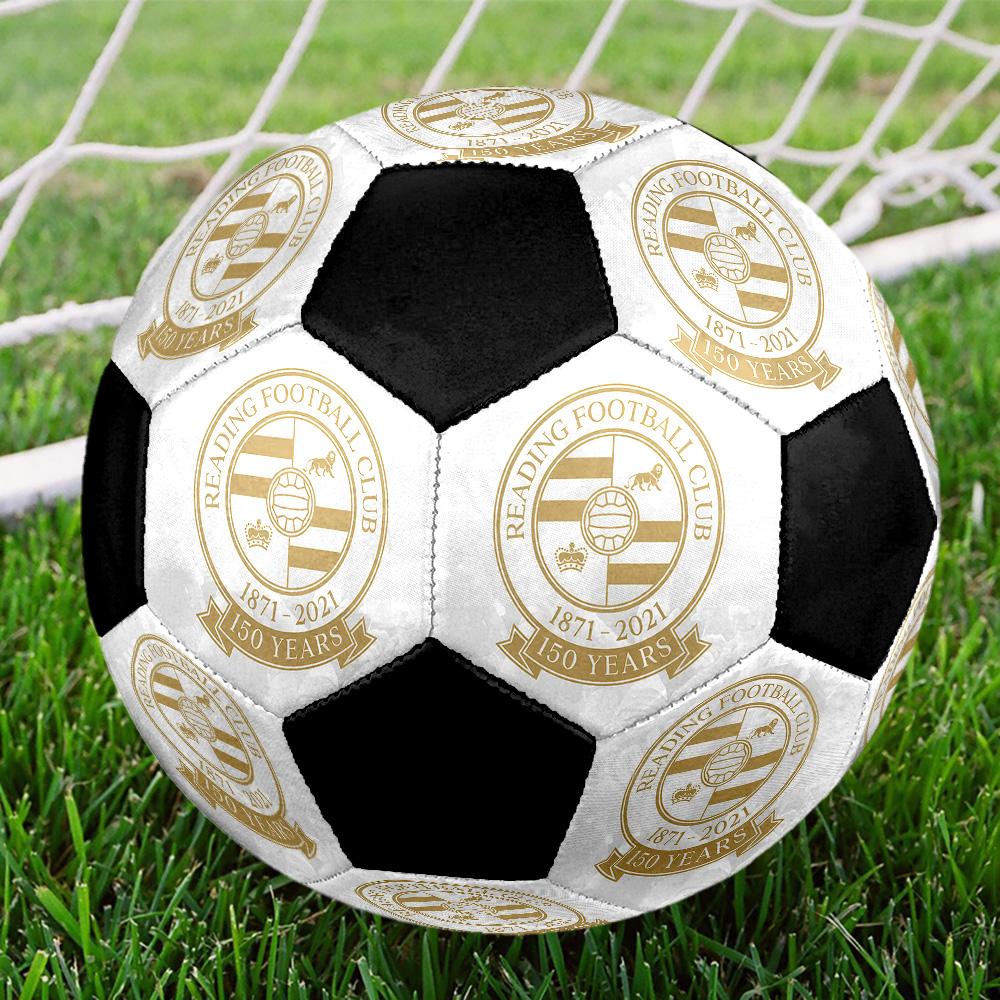 Pallone da Calcio Reading FC Colorato per Tutte le Età Cucito a Macchina PVC Pronto per la Competizione Resistente Ad Alto Rimbalzo.TAGLIA5