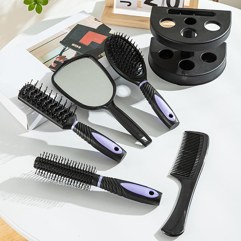 5 Pieces Mirror Comb Set Air Cushion Curly Hair Ribs Comb Girls Special Smooth Hair Massage Fluffy Comb