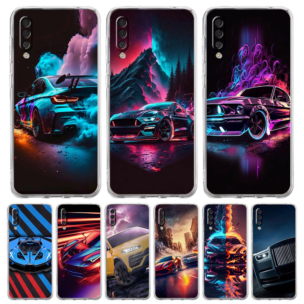 New Sports Car Shape Transparent Phone Case for Samsung Galaxy A12 A22 A50 A70 A40 A10 A20 A30 A02 A03S A04 Cover Silicone Shell