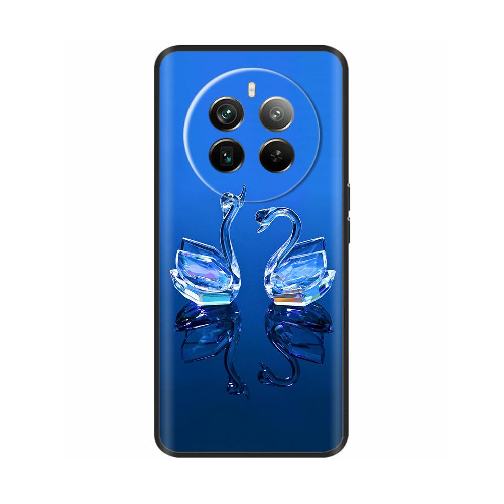 Silicone Phone Case for Realme 12 Pro Plus Soft Black Back Cover for Realme 12 Pro + Realme12 Funda Protective Shell Cases Coque