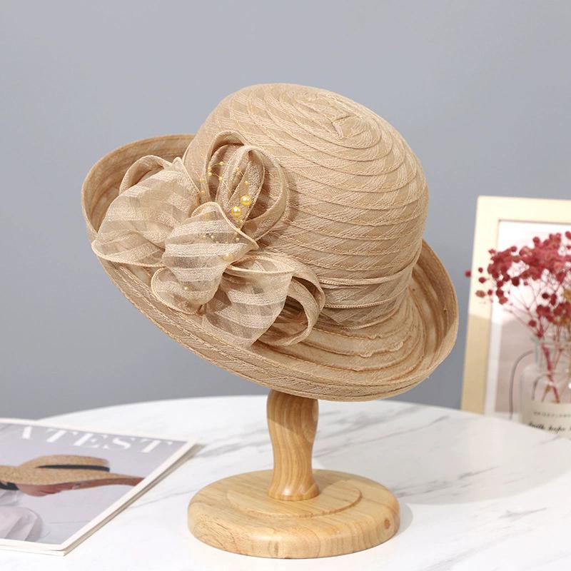 New Three-Dimensional Flower Rolled Edge Organza Sunscreen Fisherman Hat, Summer Outdoor Sun Hat, Fashionable Casual Basin Hat