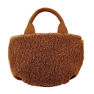 1270 Fluffy Boa Horizontal Lightweight Mini Tote Bag SN Baby Lou Misa A [Rootote] (Brown)