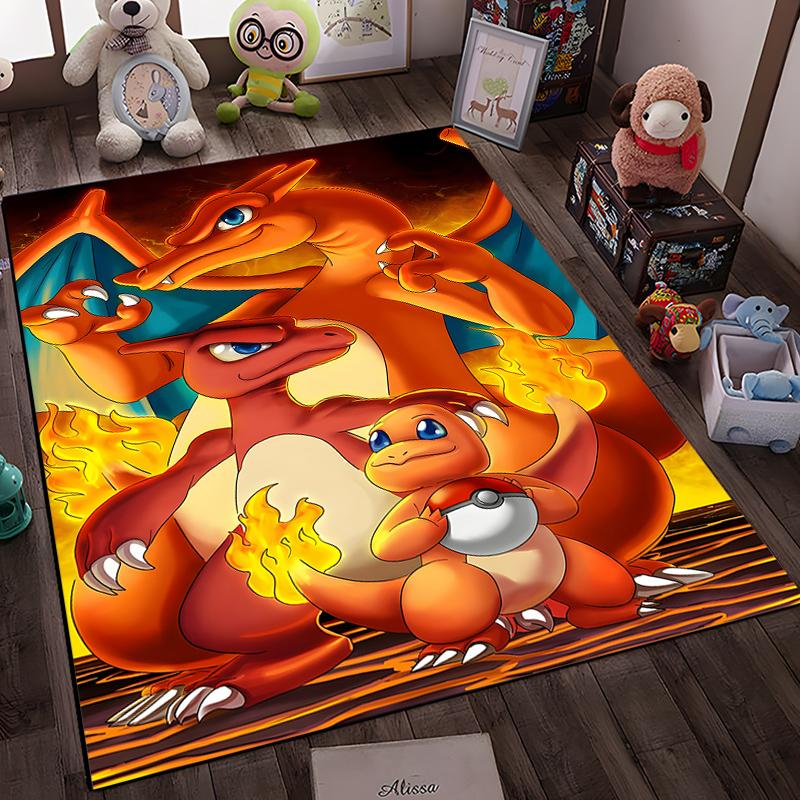 

P-P0kem0n Charizard Dragon Carpet Living Room Game Rugs Soft Floor Cartoon Rugs Bathroom Rug Mat Yoga Decor Mat Fast Shipping 40x60cm (16x24in)