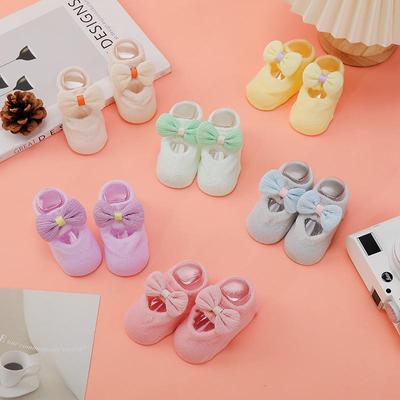 1 Pair of Colorful Bow Baby Socks, Summer Thin Baby Anti Slip Floor Socks, Girls' Princess Socks, Children's Socks
