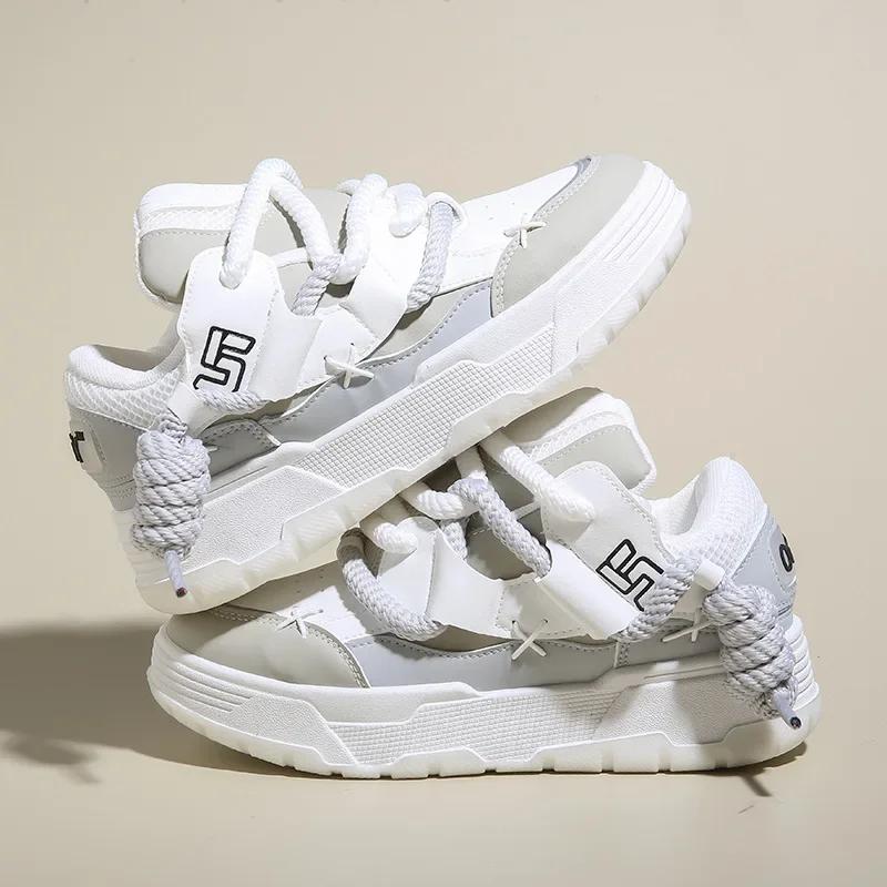 Fashion Trendy Women's Men Chunky Sneakers Versatile Casual Thick Soled Board Shoes Female Little White Shoes Walking Shoe Hombre Mujer