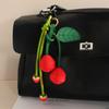 Pu Cherry Strawberry Keychain Bag Charm With Handcrafted Fruits For Fashionable Accessories