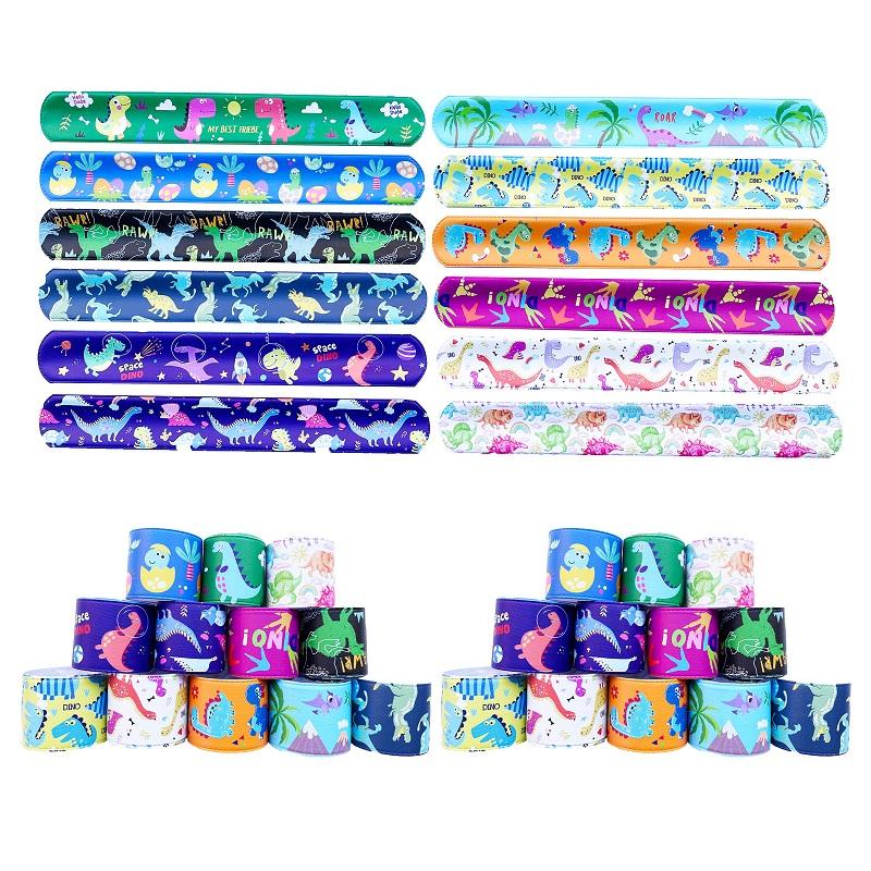 Cartoon 12Pcs Dinosaur Beating Bracelet Gift Party Decoration Children'S Boy Happy Jungle Wildlife Park Dinosaur Birthday Party