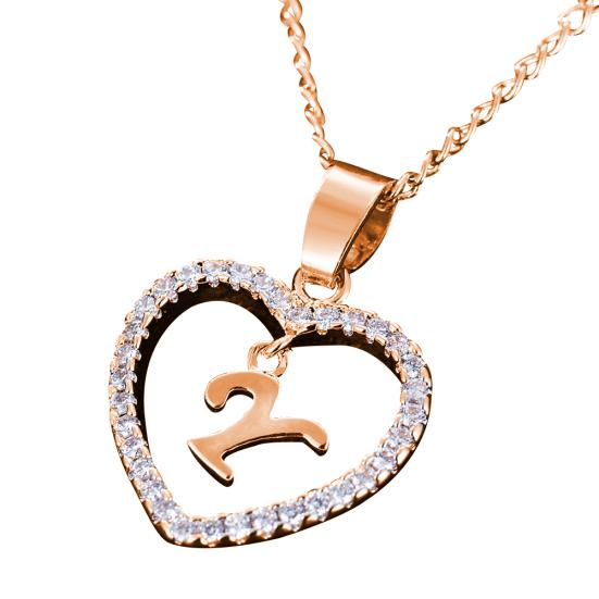 26 Letters Alphabet A To Z Initial Cubic Zirconia Heart Pendant Women Necklace