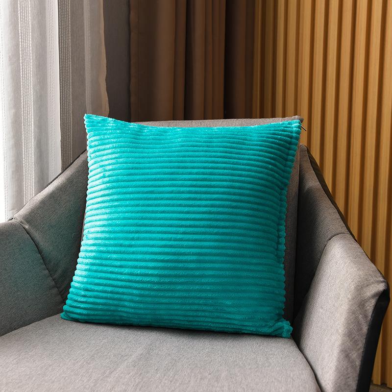 Soft Striped Home Decorative Throw Pillow Covers, Square Corduroy Cream Cushion Cases