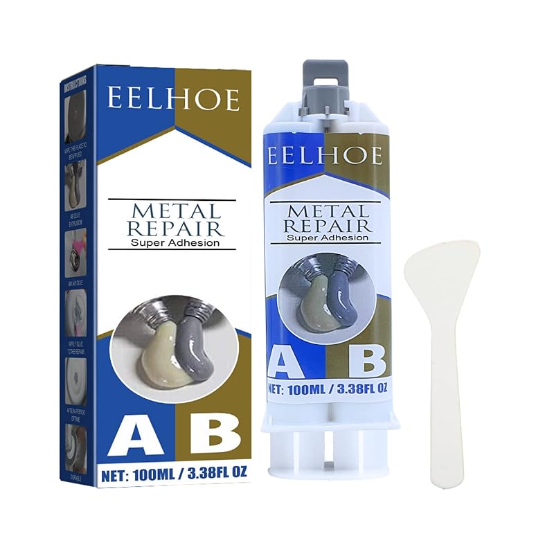 Metallreparaturkleber, Kleber für Metall auf Metall, Flüssigmetallkleber, Hitzebeständiger Kleber ab Kleber für Kühlerrohr-Tankreparatur Metallfüller - 2er-Pack