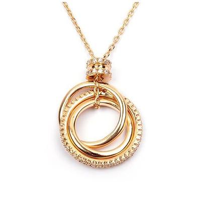 [M8899] - 'Sissi' vergoldete Halskette, Weißgold - 22x18 mm