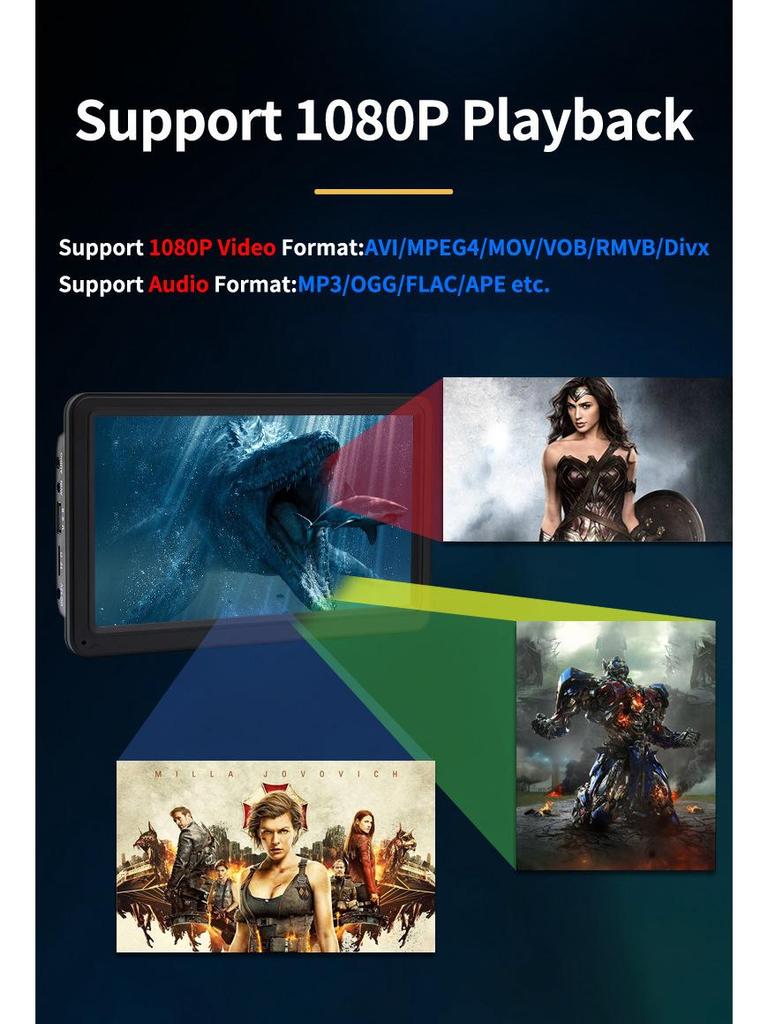 7-Inch Wireless Android Auto & CarPlay Portable Navigator MP5 Player