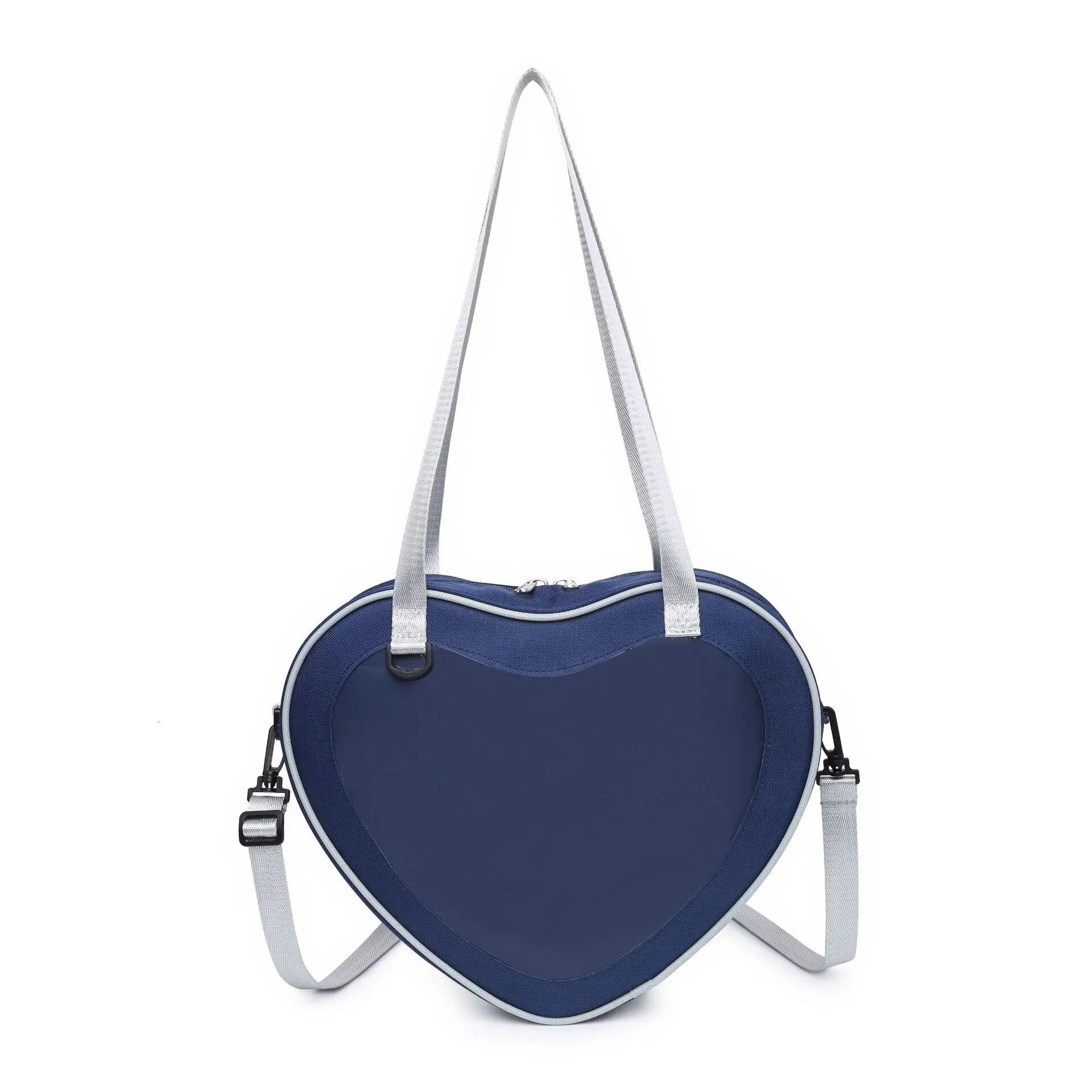 

Японська школа Teenage Girls JK Bag Transparent Itabag Heart Oxford Shoulder Bags Women New Handbags Tote Anime ita bag Women S темно-синього кольору