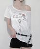 Ijeulum Kiss The Cross Boat Neck Short Sleeve T-Shirt (White)