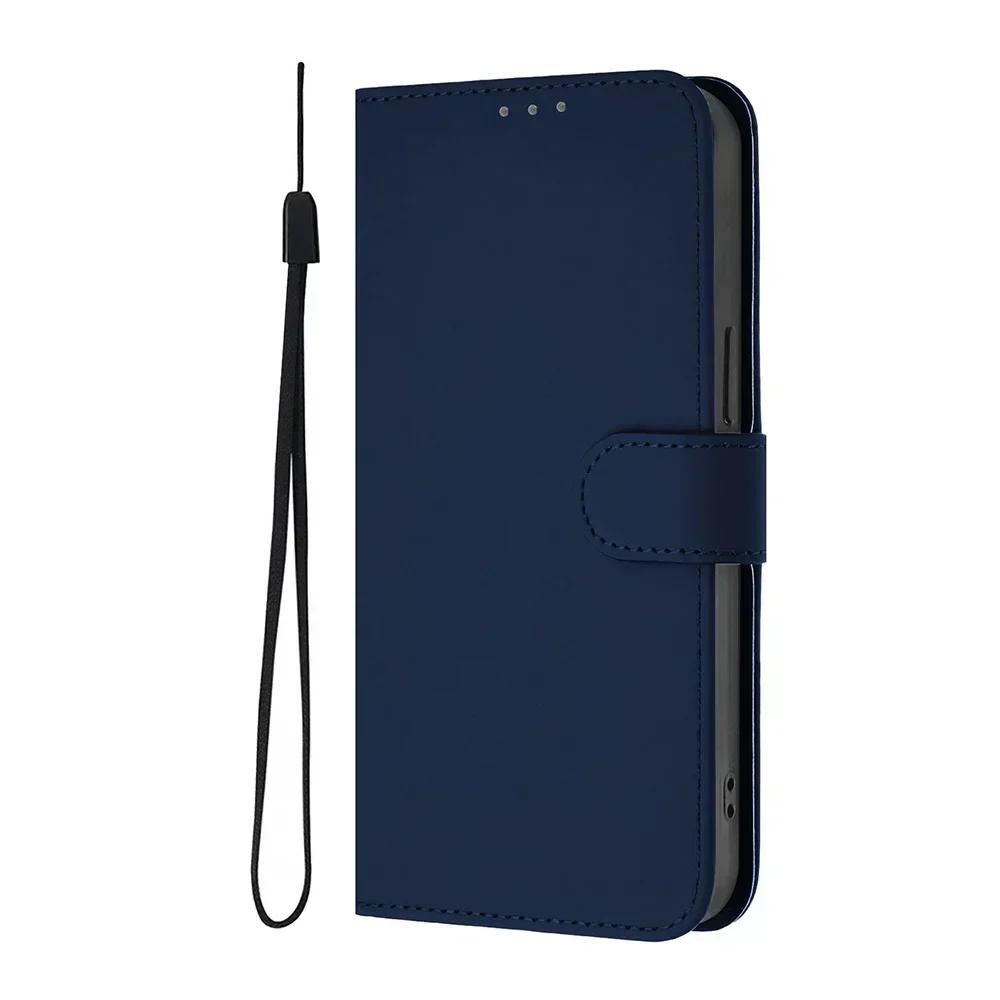 Solid Color Wallet Case for Honor 70 Lite X6 X6S X6B X6A X7A X8A X8B X8 X9 X9B X9A Shockproof Card Holder Strap Phone Cover