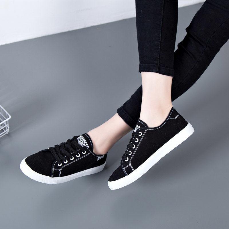 Canvas Shoes Women's Shoes Spring and Summer Korean Breathable Flat Bottom Casual Shoes White Shoes for Students