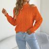 Womens Casual Solid Off Shoulder Long Sleeve Pullover Sweater
