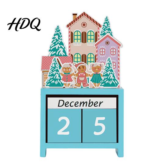 Christmas Countdown Calendar Blocks Desktop Advent with Movable Holiday Home Decor Ornaments Days Until Xmas Ornament for Office Wooden Holidays