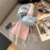 100 Pure Wool Scarves Women's Autumn Light Luxury Gradual Change Color Matching Warm Shawl